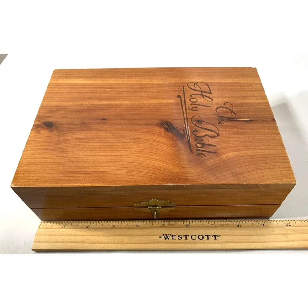 Bible Box with Brass latch Cedar Wood USA Union Made Vintage